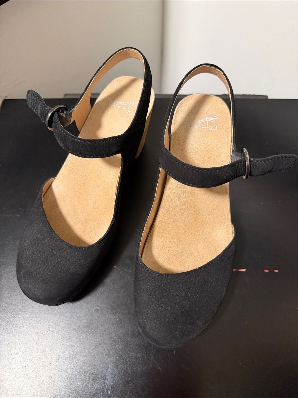Dansko Black Mary Jane Slingback Heels